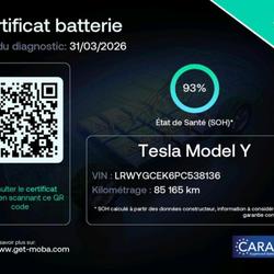 Tesla Model Y SOH 93 % LONG RANGE DUAL MOTOR 475 CV  1 ERE MAIN TVA r&eacute;cup&eacute;rable Gaillac