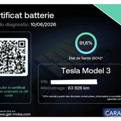 Tesla Model 3 RWD MY22  Standard plus AMD RYZEN SOH 91,6% 1&egrave;re mAIn TVA Garantie Pr&eacute;mium Gaillac
