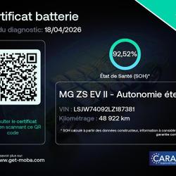 MG ZS Autonomie etendue 70kWh - 115 kW 2WD Luxury Saint-Pierre-l&egrave;s-Nemours