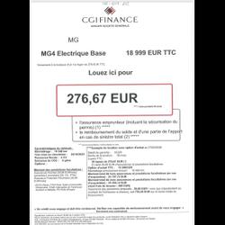 MG MG4 EV 170ch - 51kWh MY23 Li&eacute;vin