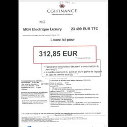 MG MG4 EV 204ch - 64kWh Luxury MY23 Li&eacute;vin