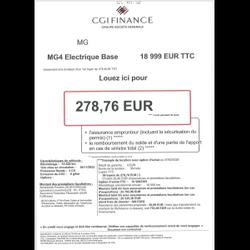 MG MG4 EV 170ch - 51kWh MY23 Li&eacute;vin