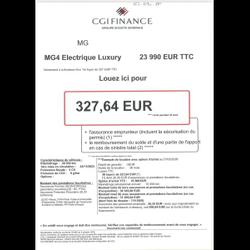 MG MG4 EV 204ch - 64kWh Luxury MY23 Li&eacute;vin